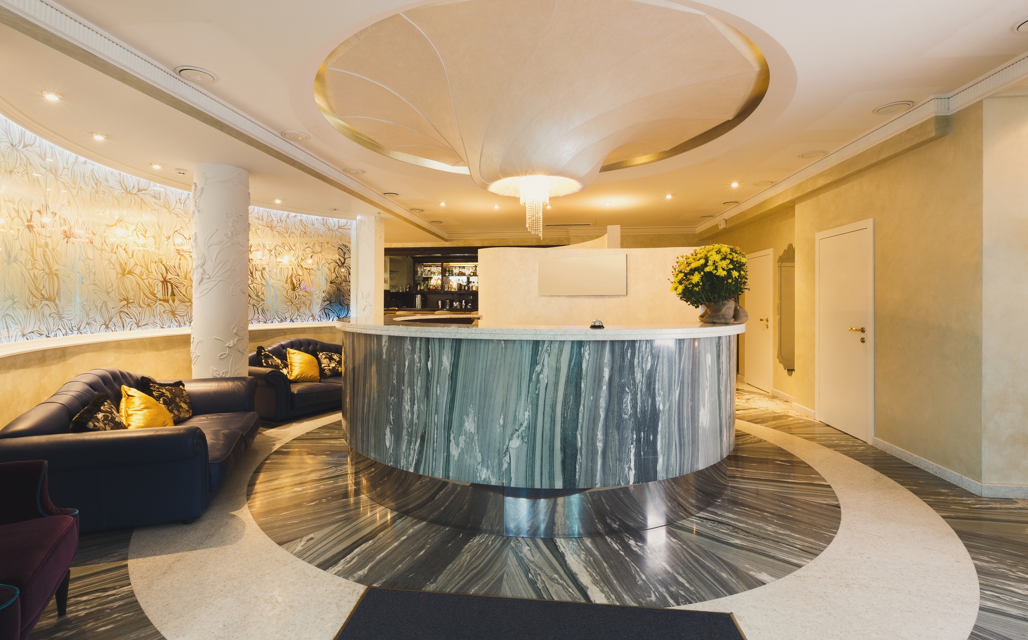 Interior of modern hotel reception